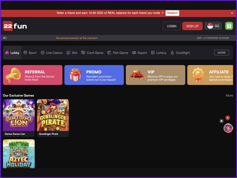 Guia passo a passo para criar uma conta no 22FUN