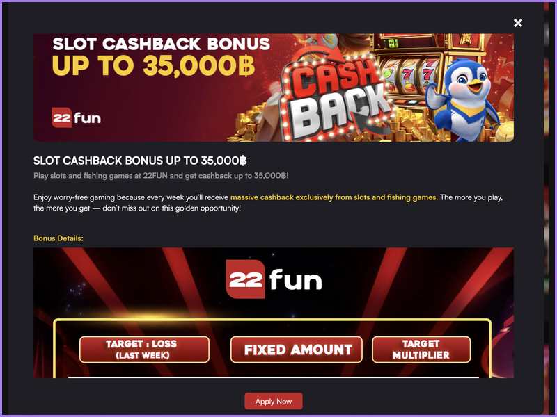 Versão móvel do Crasher e do casino 22FUN no smartphone