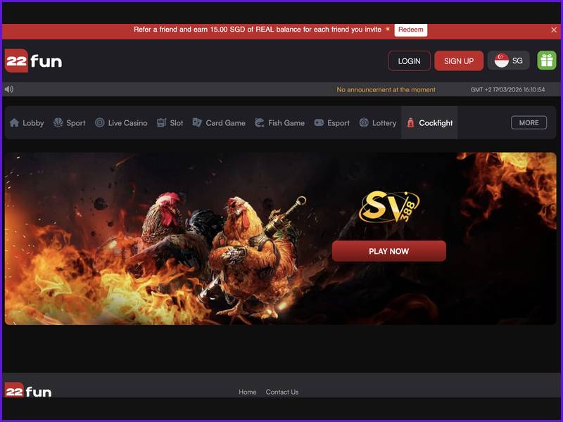 Bónus de boas-vindas e promoções do casino 22FUN