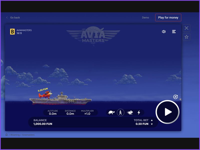 Technical specifications and details of the AviaMasters crash game