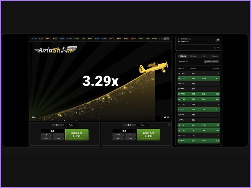 Additional features and bonus mechanics in Aviashow