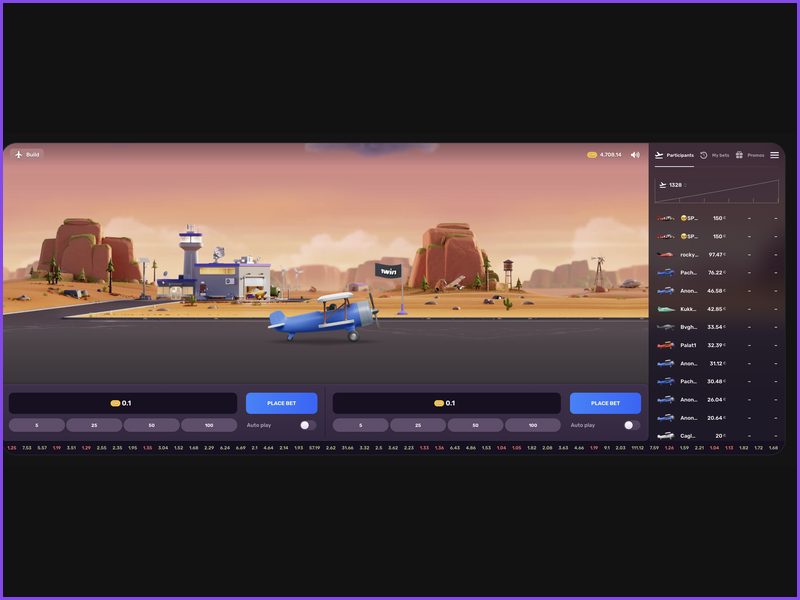 Rocket animation and space field in the game Aviatrix