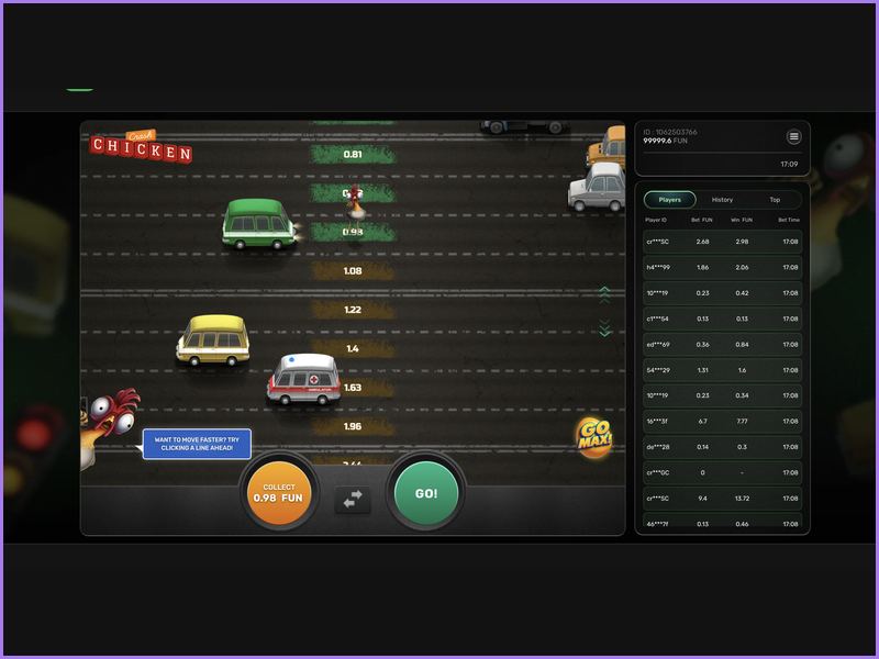 Three difficulty levels and their impact on risk in Chicken Crash