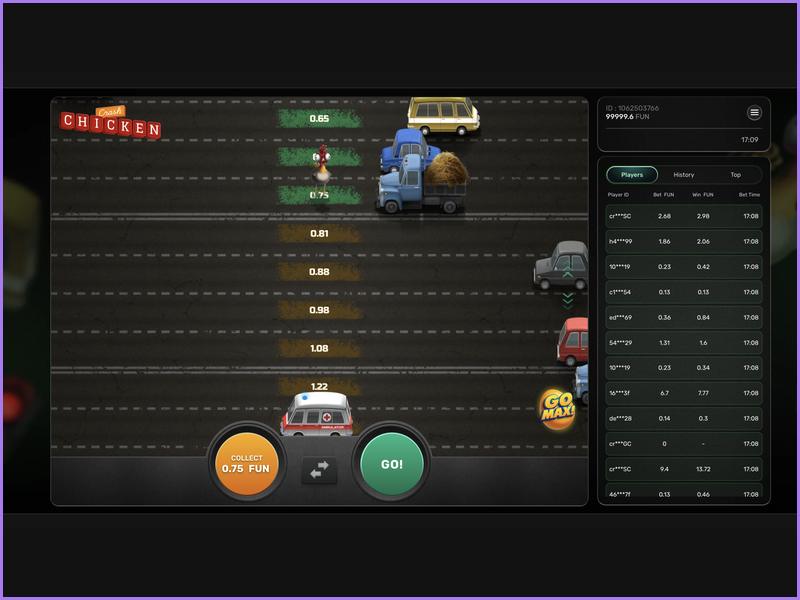 Chicken Crash Interface and Controls