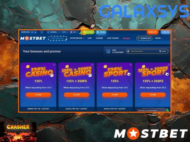 Bonus et promotions pour les joueurs de Crasher chez Mostbet