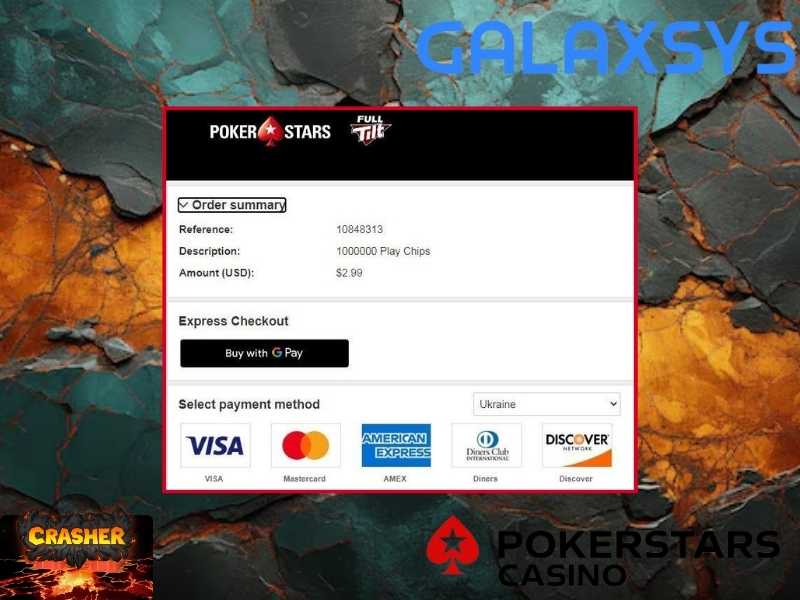 Making a deposit at Pokerstars casino