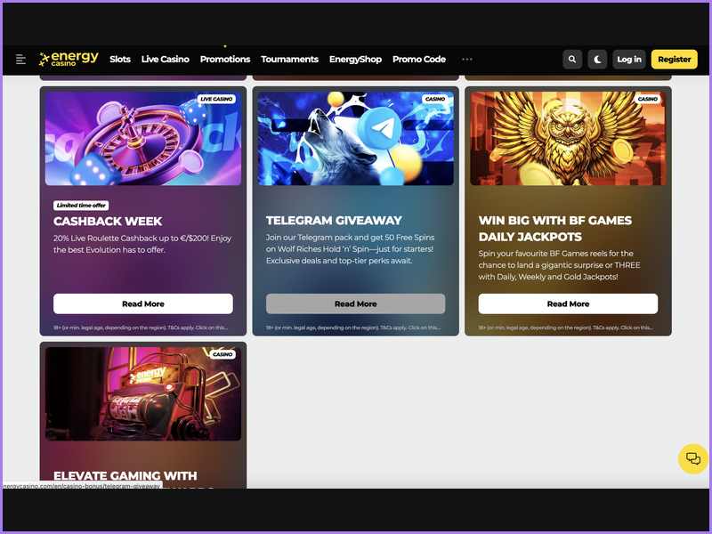 Canaux de communication et horaires d'ouverture du service client d'EnergyCasino