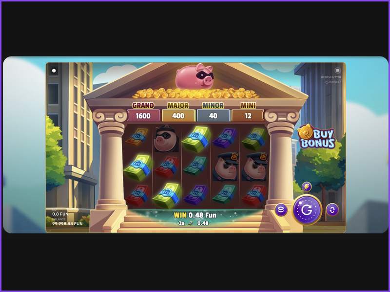 The game board design and control buttons in Gangsta Piggy