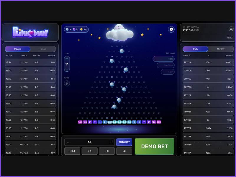 Plinkoman on smartphones and tablets without downloading the app