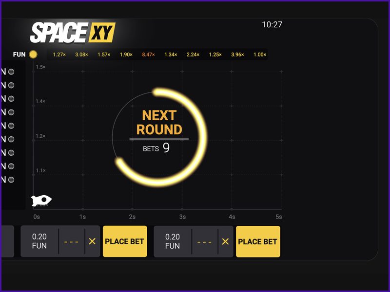 Auto-play and auto-cashout in the Space XY crash game