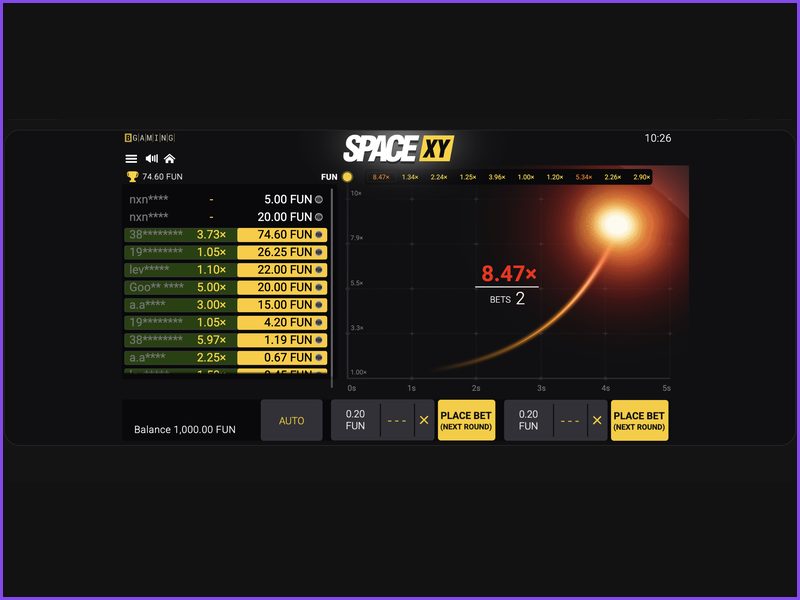 How to place multiple bets at the same time in Space XY