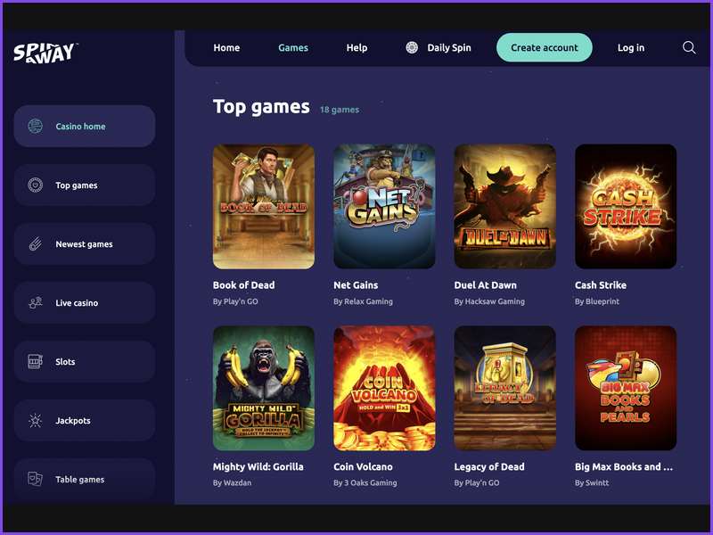 Formas de recarga e levantamento de fundos no SpinAway