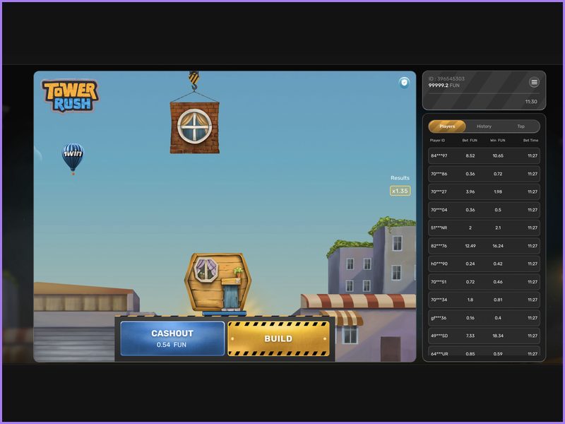 Tower Rush Demo Mode with Virtual Credits